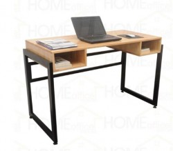 Bàn làm việc văn phòng chân sắt mặt gỗ tự nhiên BNK07