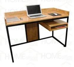 Bàn khung chân sắt mặt gỗ tự nhiên có yếm BNK08