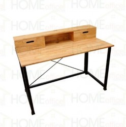Bàn làm việc gỗ tự nhiên chân sắt có ngăn kéo BNK11
