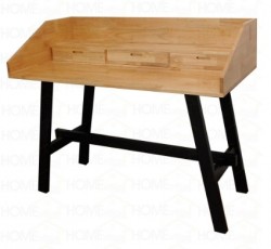 Bàn học chân sắt mặt gỗ tự nhiên có vách ngăn BNK16