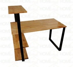 Bàn học gỗ tự nhiên có kệ sách BNK17
