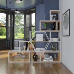 Kệ trang trí gỗ tự nhiên trang trí bậc thang KGS38