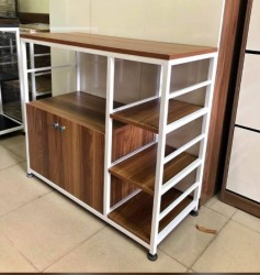 Kệ bếp khung sắt gỗ công nghiệp đa năng KVS18