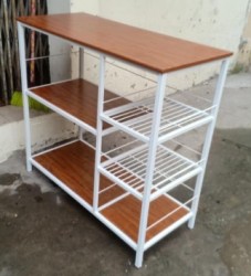 Kệ bếp khung sắt đợt gỗ công nghiệp KVS20