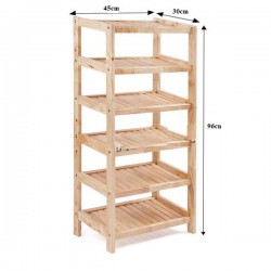 Kệ gỗ tự nhiên đựng giày dép 6 tầng rộng 45cm K645