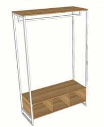 Kệ giá treo quần áo khung sắt đợt gỗ cao su TQA28