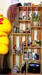 Kệ gỗ trang trí giá rẻ kiểu đứng KSG46