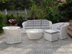 Bàn ghế sofa nhựa giả mây SF75 (GIÁ CHƯA CÓ ĐỆM)
