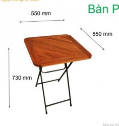 Bàn gấp Fansipan mặt nan gỗ chéo chân sắt BCF97