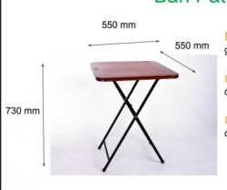 Bàn gấp Fansipan chân sắt mặt gỗ tràm BCF96