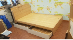Mẫu giường ngủ hiện đại đẹp đơn giản bằng gỗ công nghiệp có ngăn kéo giá rẻ GCN23 