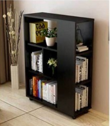 Kệ sách gỗ 3 tầng 3 cạnh có bánh xe  KGX08