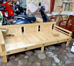 Ghế gấp thành giường gỗ sồi trắng đa năng giá rẻ GK02