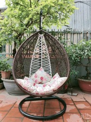 Ghế xích đu giọt nước đan lưới nhựa XD04