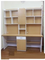 Bàn học đôi liền giá gỗ công nghiệp BHD01