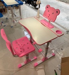 Bàn ghế học sinh thông minh BHS05 Hồng