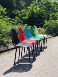 Ghế cafe nhựa lưới chân mạ GCF37