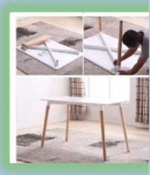 Bàn composit chữ nhật chân gỗ BCF93