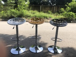 Ghế bar mặt nhựa lưới chân mạ crom GB01