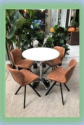 Bàn tròn Tulip chân mạ phi 60 BTL61