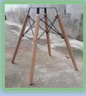 Chân bàn cafe gỗ giằng sắt CB01