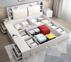 Bộ giường thông minh cao cấp liền kệ GCN47