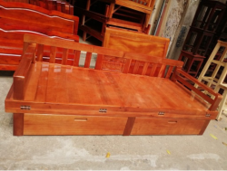 giường gấp thành ghế gỗ có ngăn để đồ gia đình giá rẻ GK06