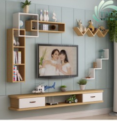 Bộ kệ tivi gỗ treo tường chữ L lớn KTV13