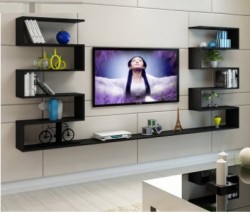 Kệ tivi treo tường kèm kệ trang trí 2 bên KTV15