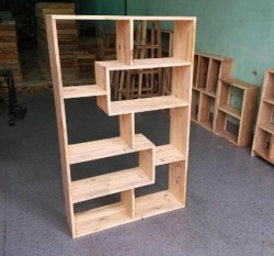 Kệ đựng sách kiểu đứng gỗ tự nhiên KSG73