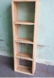 Kệ gỗ tự nhiên đựng sách và vật trang trí KSG76