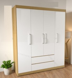 Tủ treo quần áo gia đình bằng gỗ MDF 4 cánh TQA45
