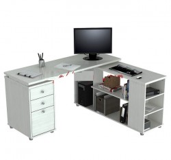Bàn làm việc chữ L liền kệ và tủ di động BGK61