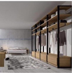 Kệ giá gỗ khung sắt treo quần áo sang trọng TQA68