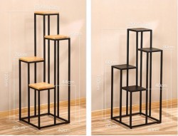 Kệ sắt đợt gỗ để cây cảnh trang trí đẹp KGS67