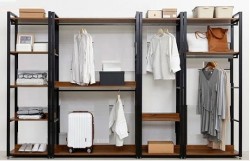 Kệ quần áo khung sắt đợt gỗ hiện đại MA17