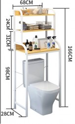 Mẫu kệ nhà tắm chân sắt đợt gỗ 3 tầng KVS52