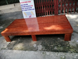 Phản giường gỗ quế tự nhiên có chân cao giá rẻ PTN05