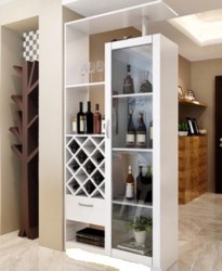 Kệ rượu gỗ công nghiệp cánh kính KR07