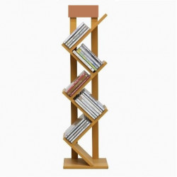 Kệ đựng sách gỗ xương cá phòng khách KSG94