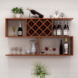 Kệ rượu treo tường gỗ hình chữ S KR09