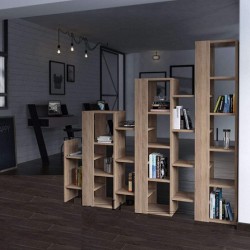 Kệ sách gỗ hình bậc thang vách ngăn KSG96