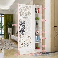 Kệ vách ngăn trang trí hình voi và hoa VN12