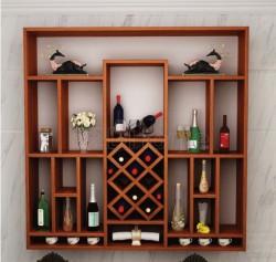 Kệ rượu gỗ treo tường phòng khách KR15