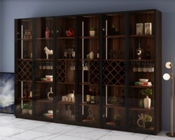 Tủ rượu gỗ đẹp cánh kính đa năng KR20 (Chưa tính đèn led)