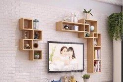 Bộ kệ gỗ trang trí treo tường KTV33