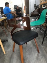 Ghế gỗ đệm PVC cao cấp GCF75