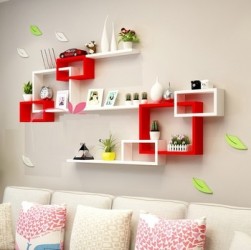 Kệ gỗ treo tường trang trí đẹp hiện đại KTT22