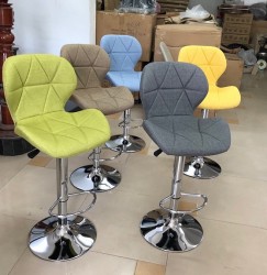 Ghế bar chân mạ đệm nỉ giá rẻ GB03