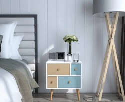 Tab gỗ công nghiệp 4 ngăn kéo chân gỗ cao TAB10